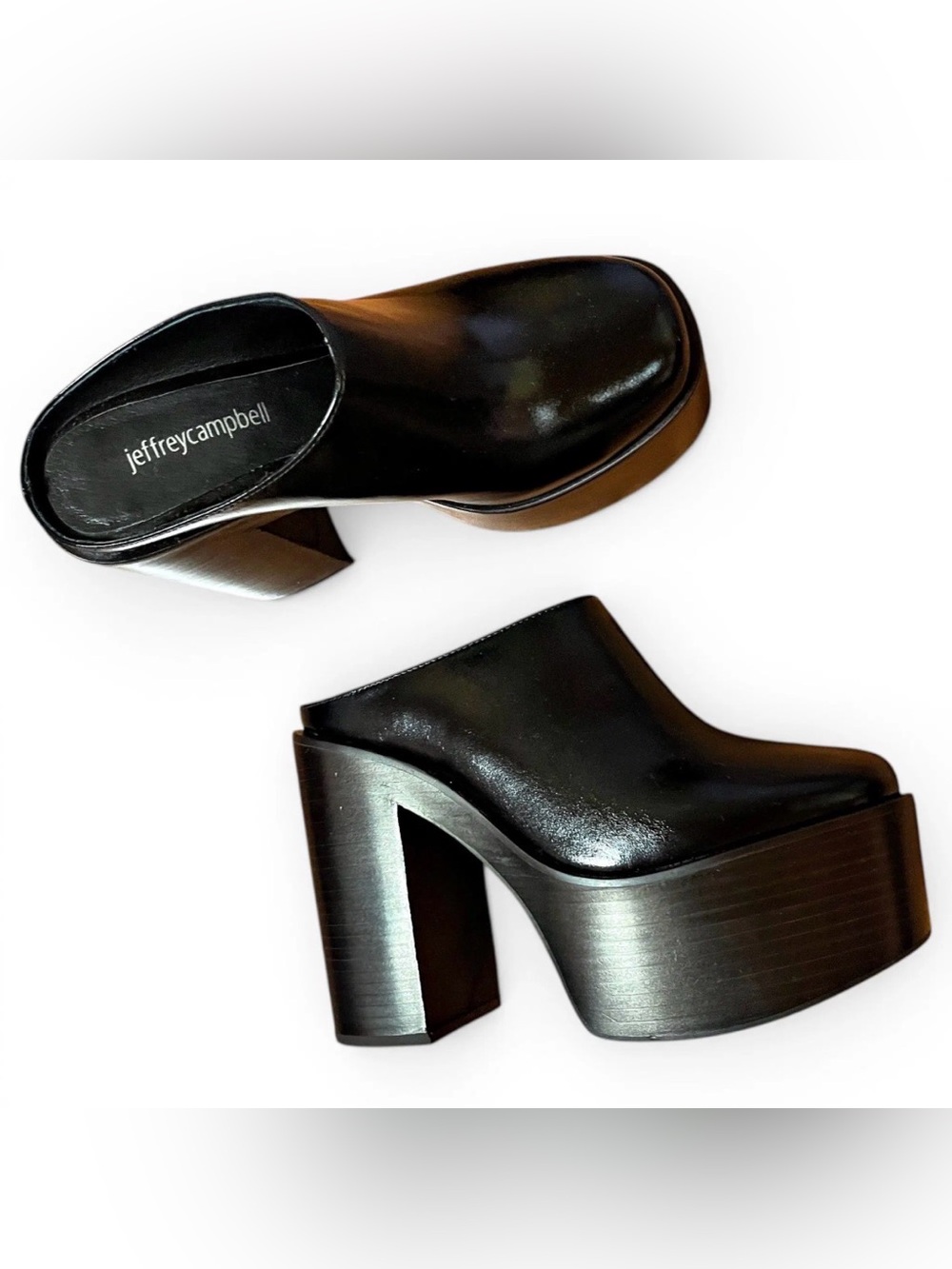Jeffrey Campbell Black Drummer Platform Mule Heels